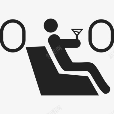 在飞机上喝酒的人人人图标图标