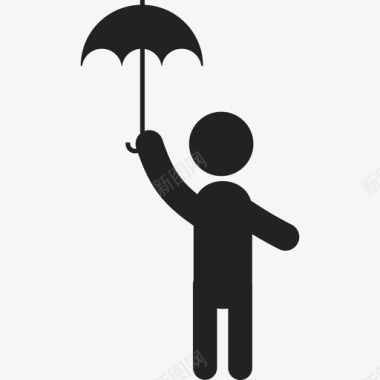 带伞的孩子人人图标图标