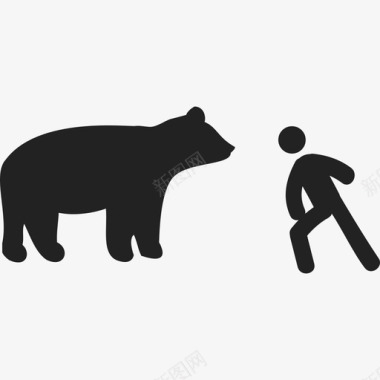 充满一个男人在一只熊面前人类3充满了图标图标