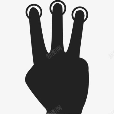 三指指挥控制手势图标图标