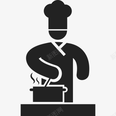 厨师在炉子上做饭食物人2图标图标