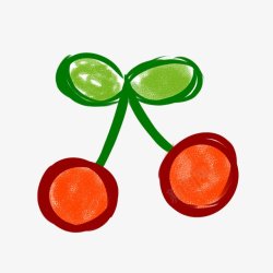的水果果蔬蔬菜水果樱桃漫画版樱桃卡通樱桃素材