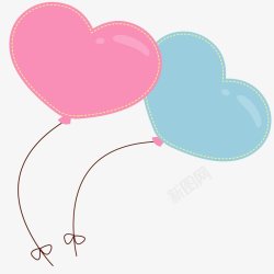 佑佑佑小溪图热气球气球心型气球卡通儿童情人节38节素材