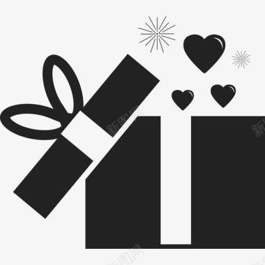 打开礼品盒庆祝活动图标图标
