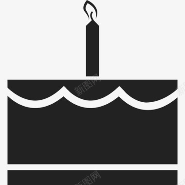 蛋糕图片生日蛋糕配一支蜡烛食物庆祝活动图标图标