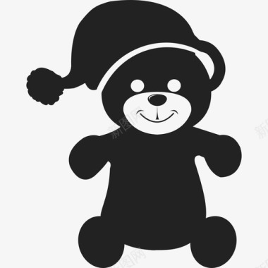 戴睡帽的泰迪熊庆祝活动图标图标