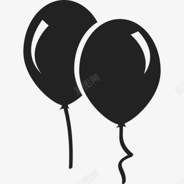 小气球漂浮的气球庆祝活动图标图标