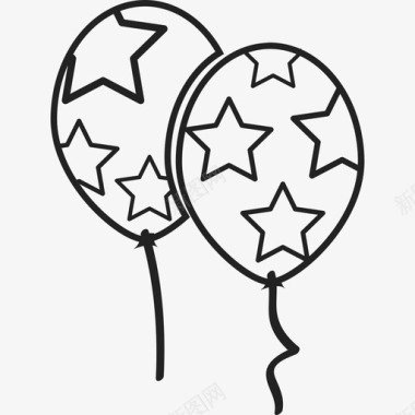 星星气球庆祝活动图标图标