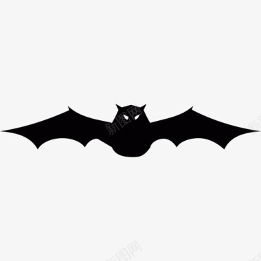 2013年万圣节动物正面视野中展翅的蝙蝠图标图标