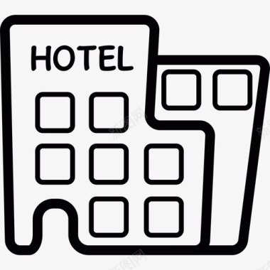 现代酒店旅游度假图标图标