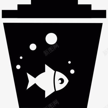 纸杯里的鱼图标图标