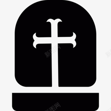 带十字架的墓碑2013年万圣节图标图标