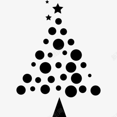 圣诞树是用球形状圣诞节做成的图标图标