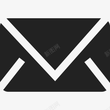 黑色封闭信封商务通用11图标图标
