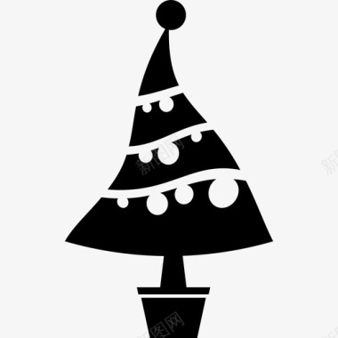 圣诞树装饰形状圣诞节图标图标