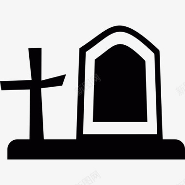 墓地墓碑和十字架2013年万圣节图标图标
