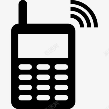 带Wifi信号的复古手机工具和器具电话图标图标
