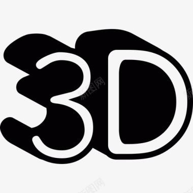 3D符号网络多媒体图标图标