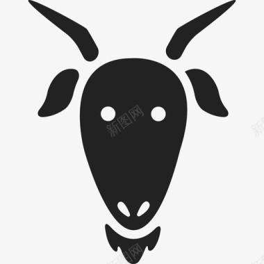 山羊动物野生动物的头图标图标