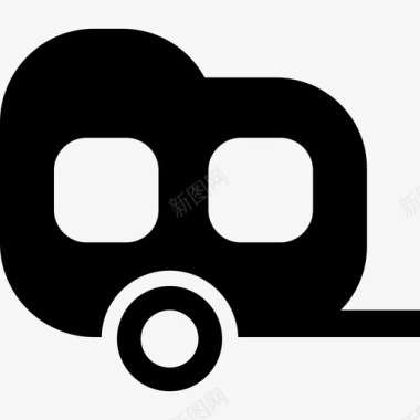 黑色双窗马车交通工具度假图标图标