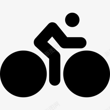 自行车手绘大轮子自行车和自行车手运动ios7高级填充图标图标