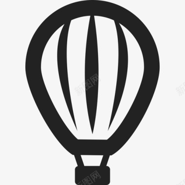 热气球飞行条纹热气球运输飞行图标图标