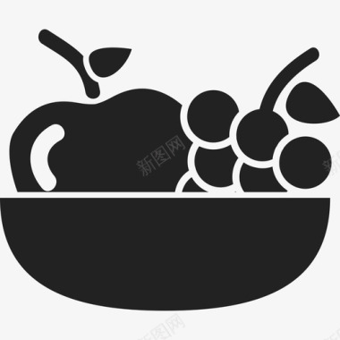 苹果和葡萄放在碗里食物食物的图标图标