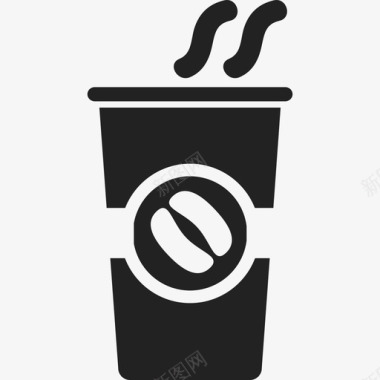 热咖啡放在高高的纸杯上食物食物图标图标