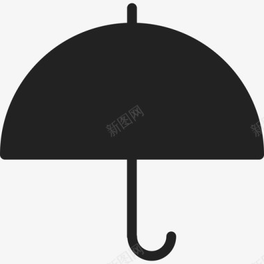 打开雨伞天气预报损失7黑色图标图标