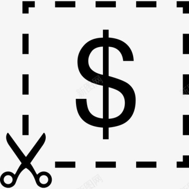 剪掉美元符号商业钱包2图标图标