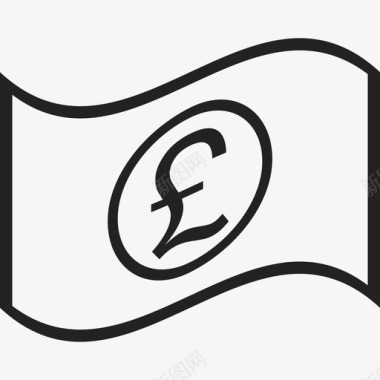 挥舞英镑钞票商业金钱图标图标