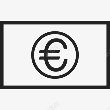 欧元图标欧元票据商业货币图标图标
