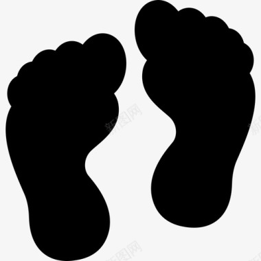 两个人的脚印形状脚印图标图标