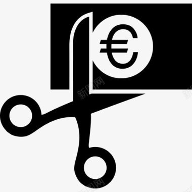 削减欧元纸钞商业钱包2图标图标