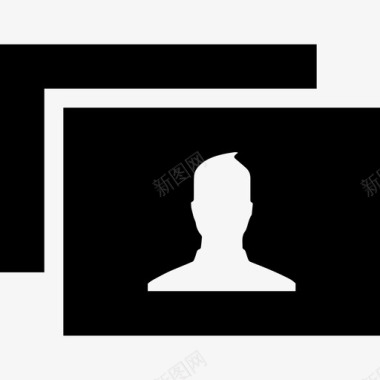 男人矩形图像社交facebook包图标图标