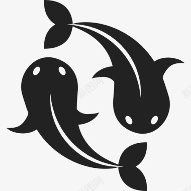 两只金鱼动物日本图标图标