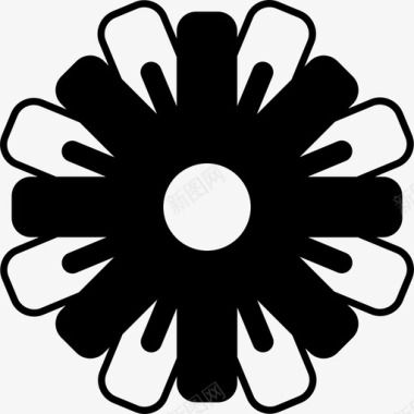 花与黑白花瓣变异自然花图标图标