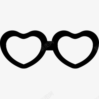 心形眼镜形状时尚图标图标