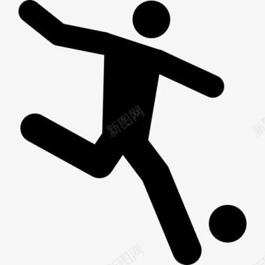 足球运动员在球后面跑大家图标图标