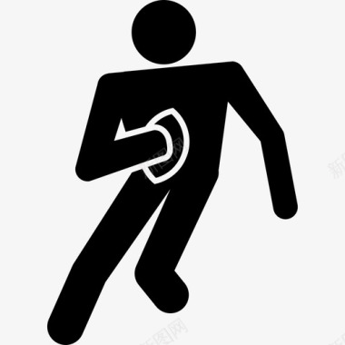 奔跑跳跃橄榄球运动员带球奔跑体育运动图标图标