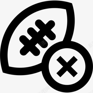 橄榄球带十字按钮的橄榄球运动型图标图标