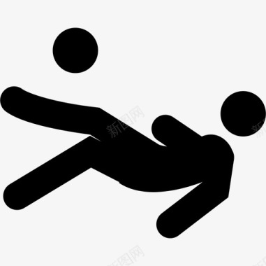 足球运动员在球场上落地时丢球了体育运动图标图标