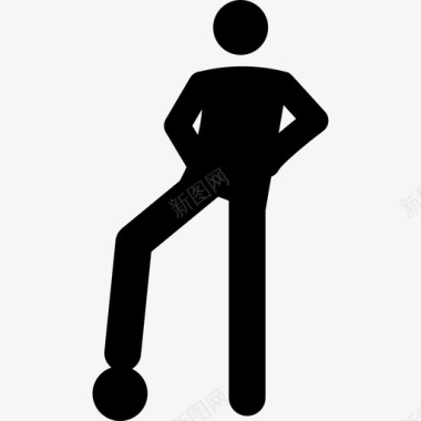 足球运动员把球放在脚下图标图标