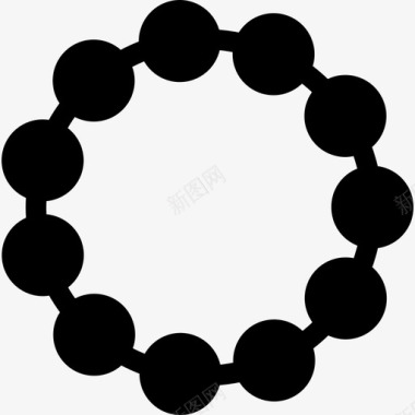 黑色珍珠项链短圆形形状形状时尚图标图标