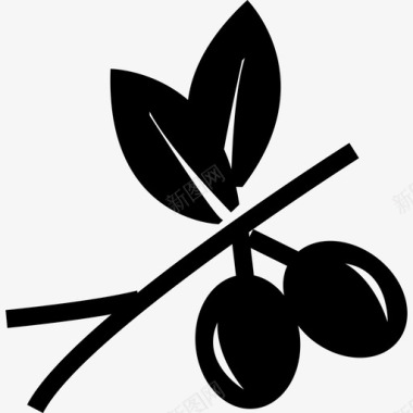 树枝上的橄榄食物生态图标图标