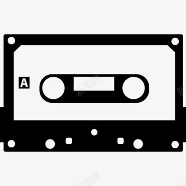 黑色边框盒式磁带多媒体音乐和声音1图标图标