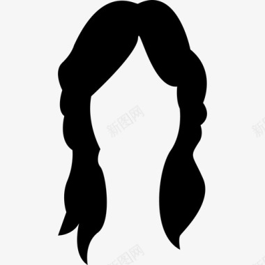 女性黑色长发造型时尚偶像图标图标