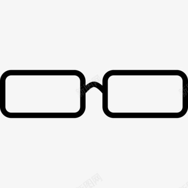 长方形薄眼镜工具和用具时尚的图标图标