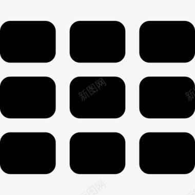 九块黑色瓷砖字体很棒填充图标图标
