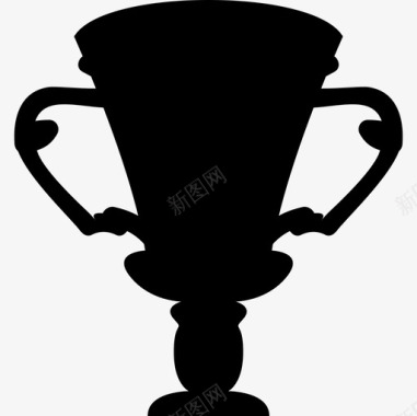 足球杯奖杯黑色形状形状足球图标图标